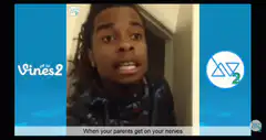 Baby and man reacting to parents getting on nerves