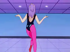 Rei Ayanami dancing in a leotard