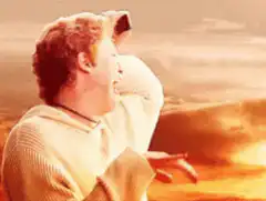 Blond man screaming in agony