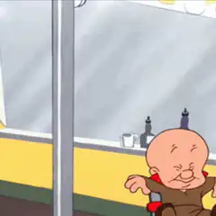 Bugs Bunny peeks at Elmer Fudd