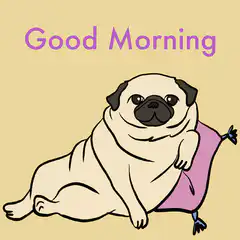 Good Morning Pug Winking