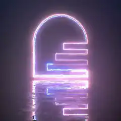 Neon Pac-Man Logo Glitch