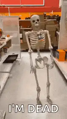 Skeleton falls over I'm dead