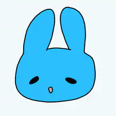 Blue bunny head shaking