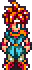 pixel art character with spiky hair
