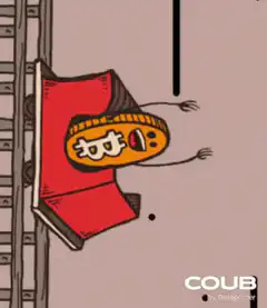 Bitcoin character falling down a shaft