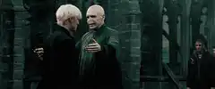 Voldemort and Draco Malfoy hug