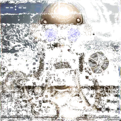 glitchy robot face