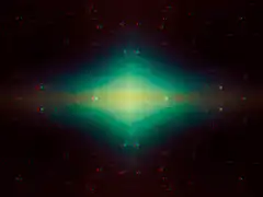 glowing diamond with scanlines