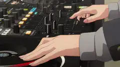 anime girl dj scratching