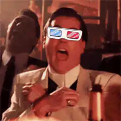 Man in suit with 3d glasses