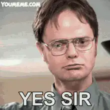Dwight Schrute Yes Sir Saluting