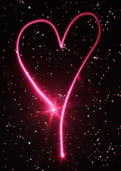 glowing pink heart outline animation