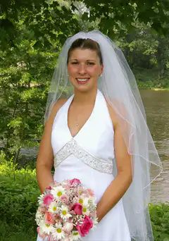 Bride laughing and smiling