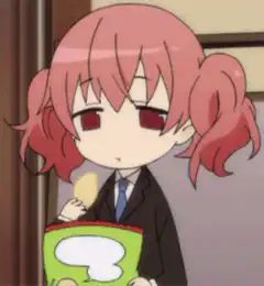 Chibi girl eating chips