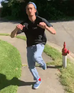 Guy doing the running man dance
