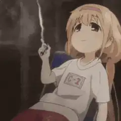anime girl smoking cigarette