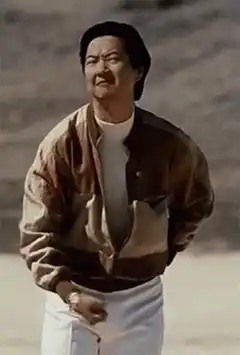 Bruce Lee screaming with lightning