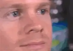Close-up of a man's face blinking