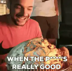 Man eating food really good