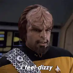 Worf feels dizzy