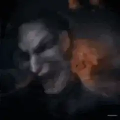 Joker laughing with lightning
