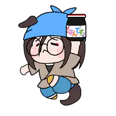 Chibi character holding a jar