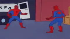 Two Spider-Men Point Guns at Each Other