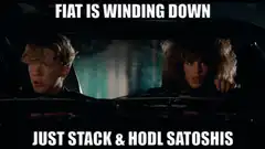 Car scene fiat winding down just stack hodl satoshis