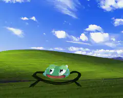 frog on windows xp wallpaper