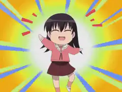 Chibi girl cheering excitedly