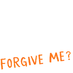 Yellow character holding a rose asking forgive me
