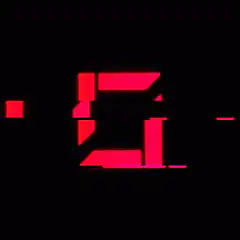 Red digital glitch number