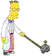 Dr. Hibbert vacuuming a brain