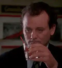 Bill Murray drinks and makes a face