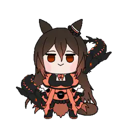 Chibi girl with cat ears and tails