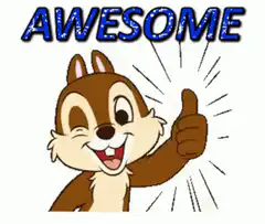 Chipmunk giving thumbs up with awesome text