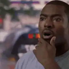Man looking shocked then turning around