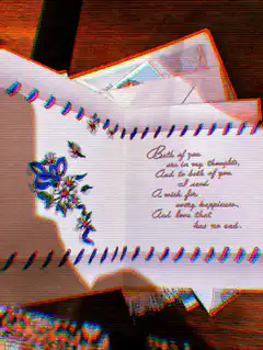 glitchy wedding card