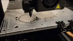 CNC machine engraving a circle