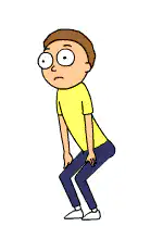 Morty squatting