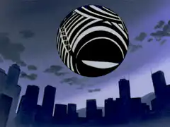 Hypnotic sphere over city