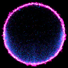 Pink and blue energy circle