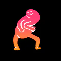 Pink and orange blob dancing