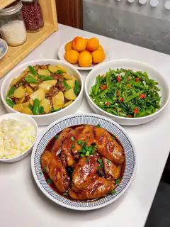 homemade chinese meal spread