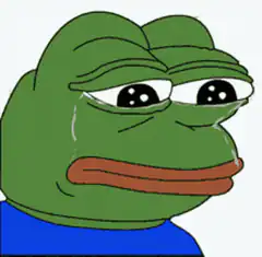 Sad Pepe the Frog crying