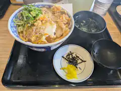 Japanese beef bowl with egg and sides