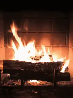 Fire burning in a fireplace