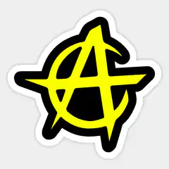 yellow anarchy symbol sticker