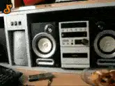 Boombox speakers vibrating